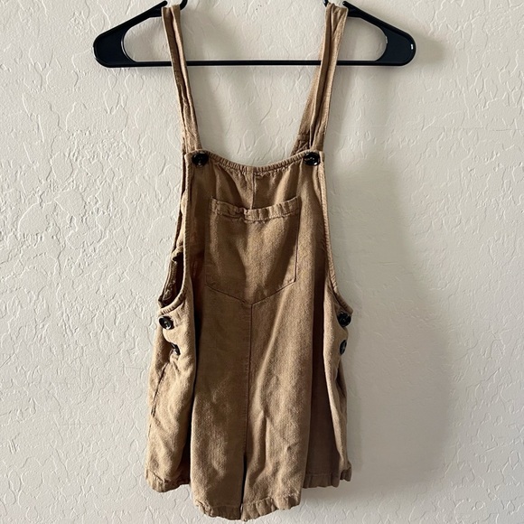 Lulu's Up With The Sun Olive Short Overalls - Picture 2 of 9